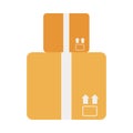 Boxes carton delivery service flat style icon