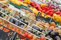 Boxes full of fresh fruits and vegetables