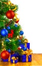 Boxes with gifts under the Christmas tree Royalty Free Stock Photo