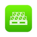 Boxes goods icon digital green