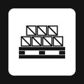 Boxes goods icon, simple style