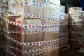 Boxes with humanitarian aid for Ukraine in volunteer centre warehouse