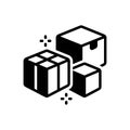 Black solid icon for Boxes, carton and parcel
