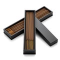 Boxes of incense sticks in a studio setting isolated on white background Royalty Free Stock Photo