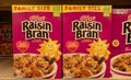 Boxes of Kellogg`s Raisin Bran Cereal Royalty Free Stock Photo