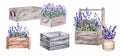 Boxes with lavender watercolor set
