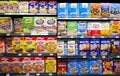 Boxes of nutrition breakfast cereal with various brands Royalty Free Stock Photo