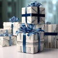 boxes and packages for gifts for wedding favors,generated with AI. Royalty Free Stock Photo