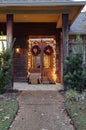 Shipping packages on porch during holiday season Royalty Free Stock Photo