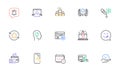 Boxes pallet, Ranking and Card line icons for website, printing. For design. Vector