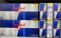 Boxes of red bull energy drink Royalty Free Stock Photo