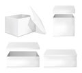 Set of blank white packaging boxes. Royalty Free Stock Photo