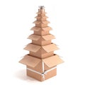 Boxes shaped like a Christmas tree Royalty Free Stock Photo