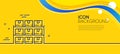 Boxes shelf line icon. Warehouse inventory sign. Minimal line yellow banner. Vector