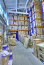 Boxes of stored records in warehouse, secure document storage fa