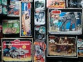 Boxes of vintage Star Wars toys Royalty Free Stock Photo