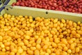 Boxes of Yellow and Red Heirloom Tomatoes