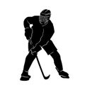 ice hockey player silhouette Royalty Free Stock Photo