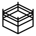 Boxing arena icon, outline style