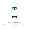 Boxing bag icon. Linear vector illustration from active lifestyle collection. Outline boxing bag icon vector. Thin line symbol for Royalty Free Stock Photo