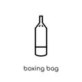 Boxing bag icon. Trendy modern flat linear vector Boxing bag icon on white background from thin line Gym and fitness collection Royalty Free Stock Photo