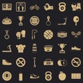 Boxing bag icons set, simple style Royalty Free Stock Photo