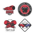 Boxing, box club set, collection of vector icons, logo, symbol, emblem, signs Royalty Free Stock Photo
