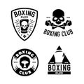 Boxing club labels set. Vector vintage illustration.