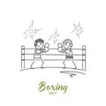 Boxing concept. Hand drawn isolated vector