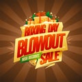 Boxing day blowout sale, mega discounts, vector banner design