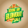 Boxing day blowout sale, mega discounts, vector web banner or poster Royalty Free Stock Photo