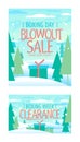 Boxing day blowout sale and boxing week clearance - vector web banners