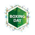 Boxing Day floral plants pattern green hexagon button