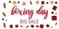 Boxing Day. Horizontal banner. Color Holiday Boxes