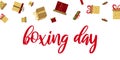 Boxing Day. Horizontal banner. Color Holiday Boxes