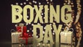 The Gift box and Boxing Day word for Marketing concept 3d rendering