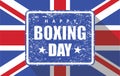 Boxing day rubber stamp with uk flag