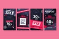 boxing day sale instagram story collection vector design illustration