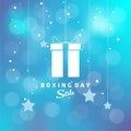 Boxing day sale text with bokeh background