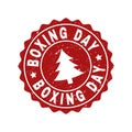 BOXING DAY Scratched Stamp Seal with Fir-Tree