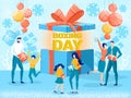 Boxing Day Seasonal Sale Flat Vector Ad Banner