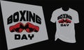 Boxing day shirt design, 26 December, boxing gloves, typography vintage template simple vector t shirt design