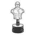 Boxing dummy sketch vector illustration