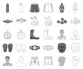 Boxing extreme sports monochrome,outline icons in set collection for design. Boxer and attributes vector symbol stock