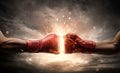 Boxing fight concept with copy space Royalty Free Stock Photo