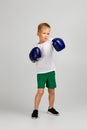 Boxing fighter boy in boxer gloves Royalty Free Stock Photo