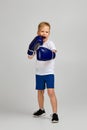 Boxing fighter boy in boxer gloves Royalty Free Stock Photo