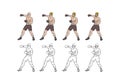 Boxing Fighter Cartoon Character Design Illustration