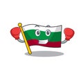 Boxing flag bulgarian hoisted on cartoon pole