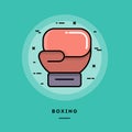 Boxing, flat design thin line banner